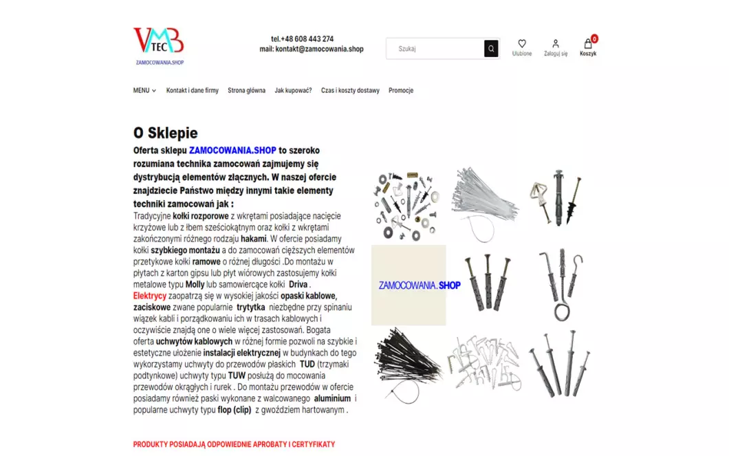 zamocowania.shop - zrzut ekranu