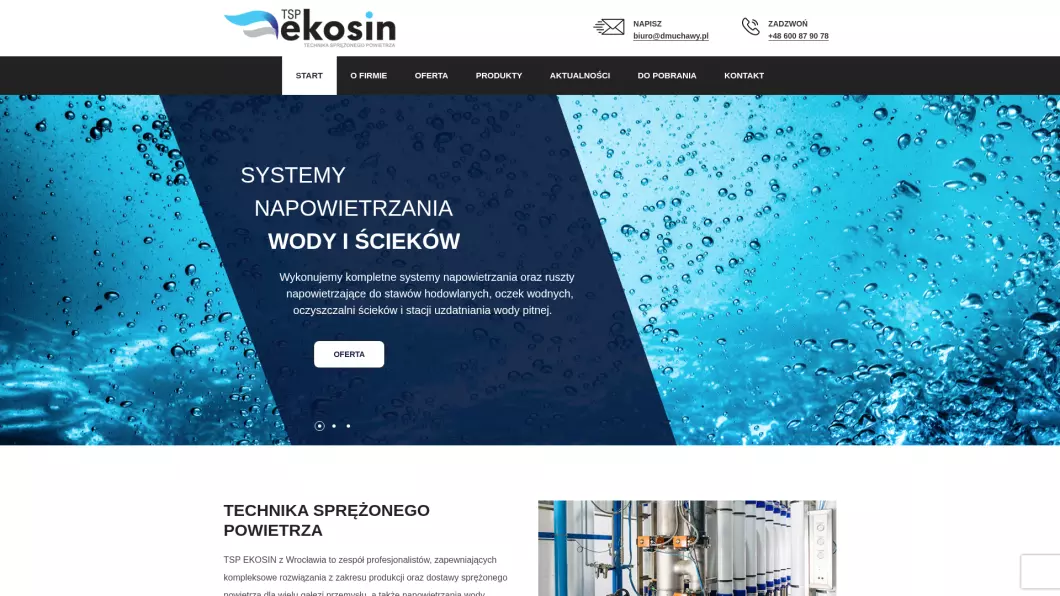 TSP EKOSIN - dmuchawy - zrzut ekranu