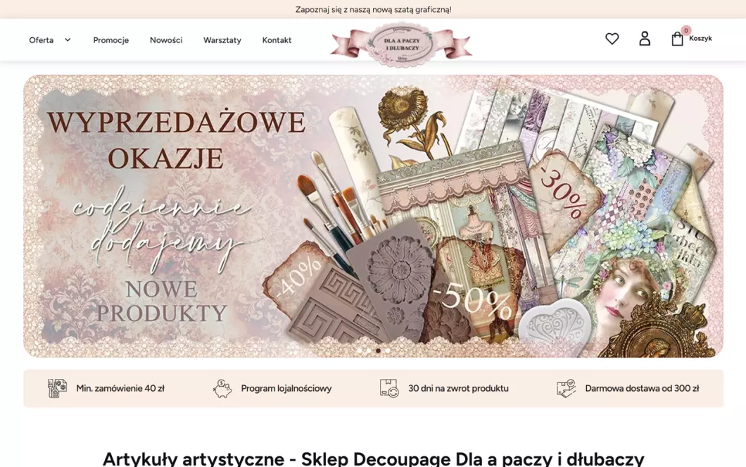 Artykuły artystyczne - Dla A Paczy i Dłubaczy - zrzut ekranu