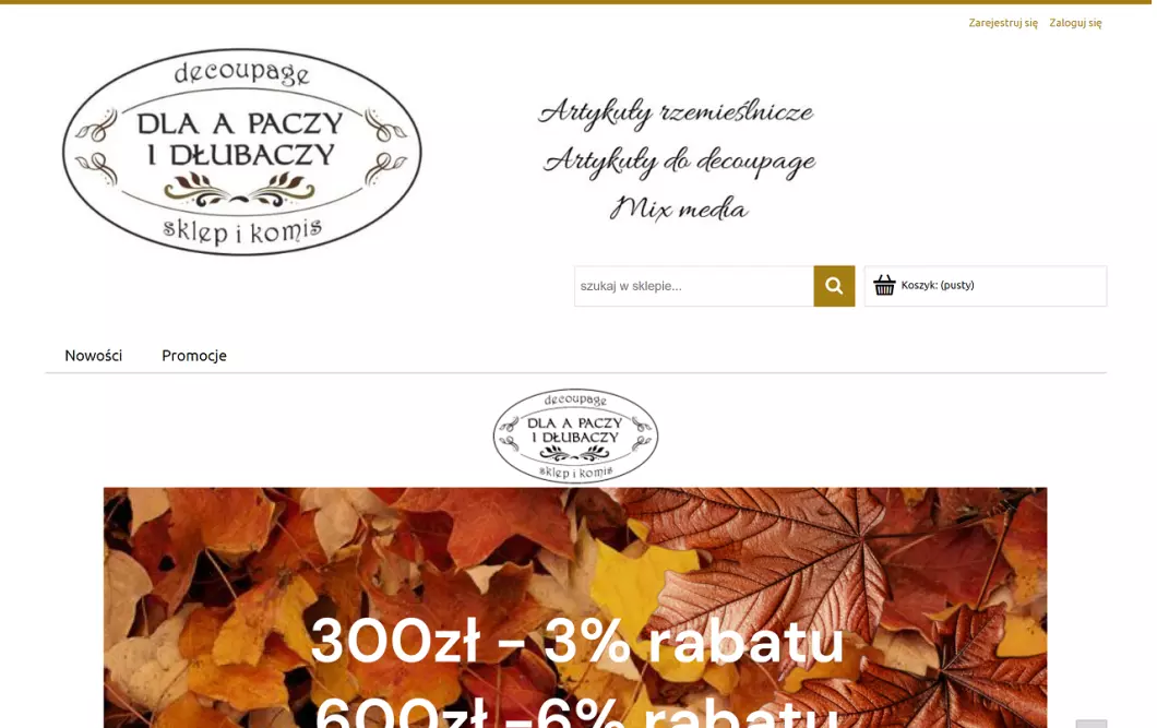 Artykuły artystyczne - Dla A Paczy i Dłubaczy - zrzut ekranu