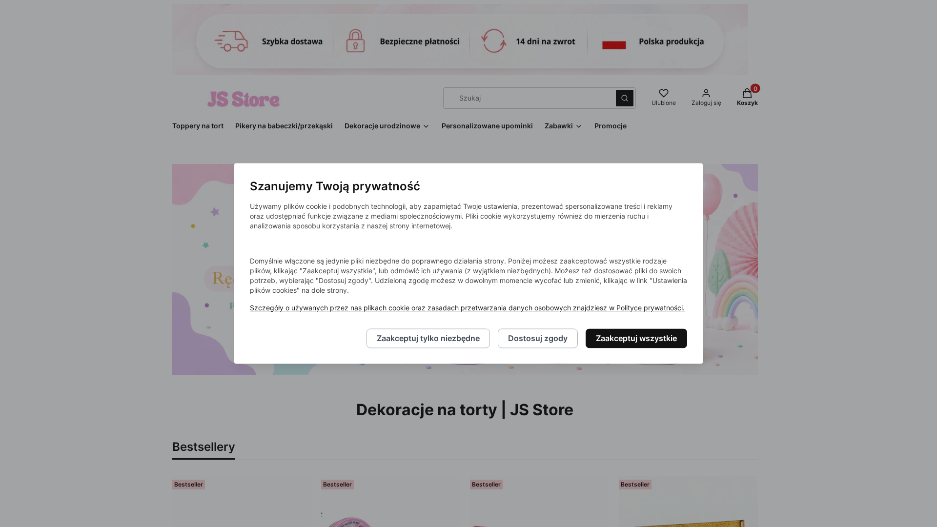 JS Store - Ozdoby na tort - zrzut ekranu